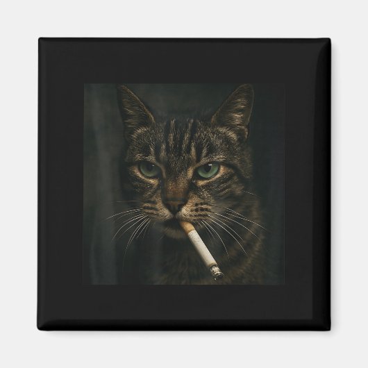 Aimant Fumer drôle Chat, Cigarette Kitty Gen Z Mème, Chat (Devant)