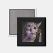 Aimant Fumer drôle Chat, Cigarette Kitty Gen Z Mème, Chat (Recto/Verso)