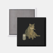 Aimant Fumer drôle Mème Chat Cigarette Kitten Boire B (Recto/Verso)