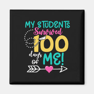 Aimant Fun 100e jour d'école Mon élève a survécu 100 jo