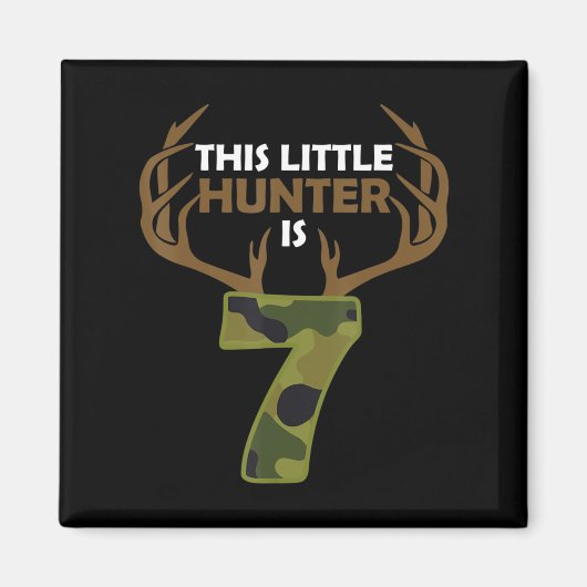 Aimant Fun 7th Birthday 7 Year Old Deer Hunter (Devant)