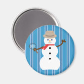 Aimant Fun and Fancy Blue Snowman Inspecteur (Recto/Verso)