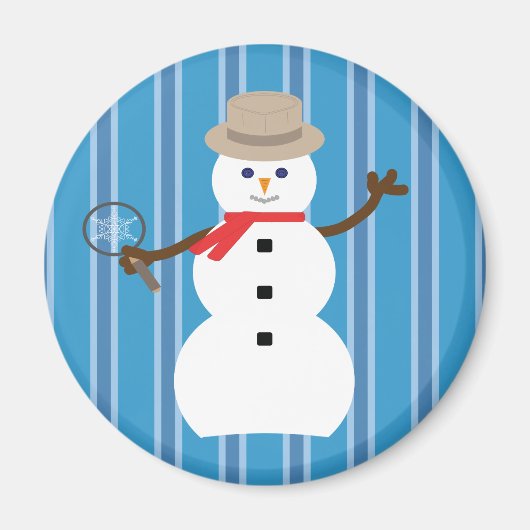 Aimant Fun and Fancy Blue Snowman Inspecteur (Devant)