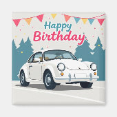 Aimant Fun Auto-Thème Joyeux anniversaire (Devant)