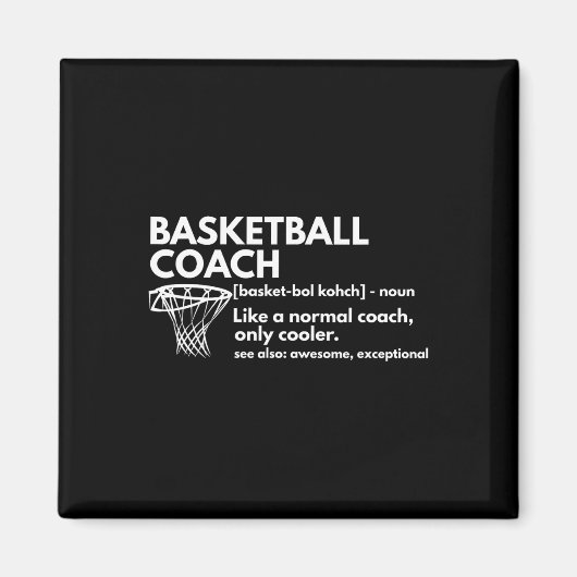 Aimant Fun Basketball Coach Définition Coaching Cadeau (Devant)