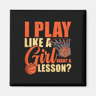 Aimant Fun Basketball Je Joue Comme Une Fille