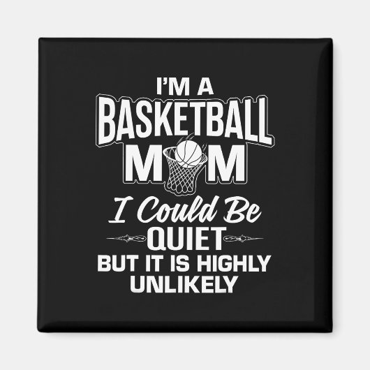 Aimant Fun Basketball Maman Merch - Unique Cute Moms Desi (Devant)