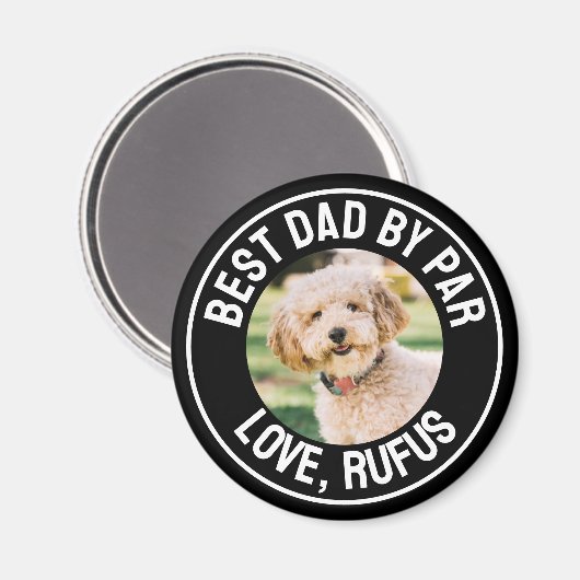 Aimant Fun Best Papa By Par Dog Photo (Recto/Verso)