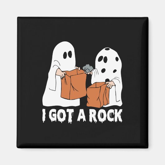 Aimant Fun Boo Ghost Effrayant J'Ai Une Halloween Rock (Devant)