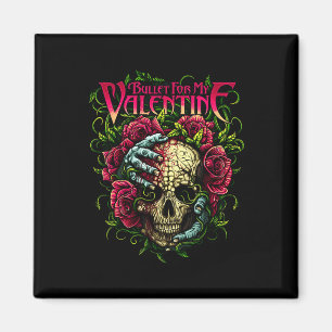 Aimant Fun Bullet My Valentine Skull Roses Et Red Blood