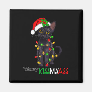 Aimant Fun Chat Noir Merry Kissmyass Xmas Pyjamas Chritue