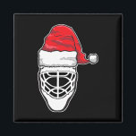 Aimant Fun Christmas Hockey Goalie Masque Santa Hat Xmas<br><div class="desc">Amusants Noël Hockey Goalie Masque Santa Hat Xmas Cadeau</div>