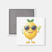 Aimant Fun citron Vacances joyeuses Tropical Drink Party (Recto/Verso)