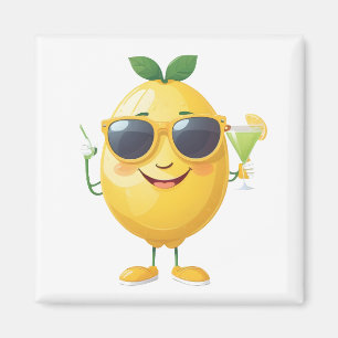 Aimant Fun citron Vacances joyeuses Tropical Drink Party