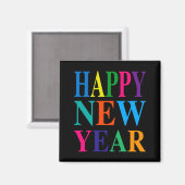 Aimant Fun Colorful Happy New Year T Shirt (Recto/Verso)