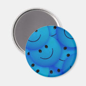 Aimant Fun Cool Happy Blue Faces (Recto/Verso)
