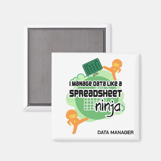 Aimant Fun Data Manager SPREADSHEET NINJA (Recto/Verso)
