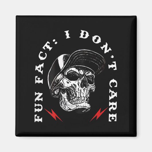 Aimant Fun Fact Je ne m'en soucie pas Funny Skeleton Sarc (Devant)
