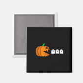 Aimant Fun Halloween Citrouille manger Ghost (Recto/Verso)