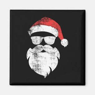 Aimant Fun Hipster Père Noël Visage avec Casquette Beauté