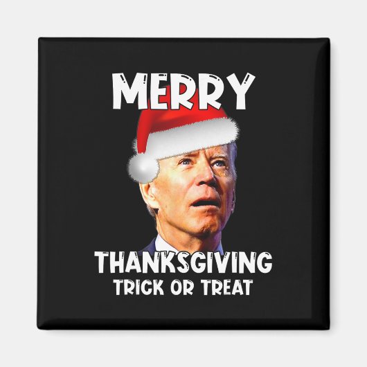 Aimant Fun Joe Biden Santa Hat Joyeux Thanksgiving Christ (Devant)