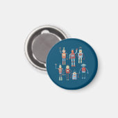 Aimant Fun Little 1950s Style Rétro Robot Motif Dark (Recto/Verso)