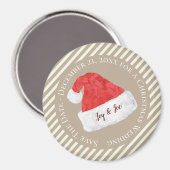 Aimant Fun Mariage de Noël moderne avec Red Santa Hat (Recto/Verso)