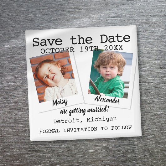 Aimant Fun Moderne Enfance Photos Mariage Enregistrer La 