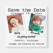 Aimant Fun Moderne Enfance Photos Mariage Enregistrer La  (Devant)