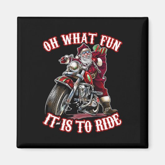 Aimant Fun Motorcycle Biker Grand-père Père Noël Rider No (Devant)