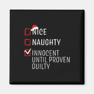 Aimant Fun Naughty Nice Noël Famille Pajama Hommes Femmes