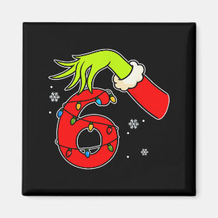 Aimant Fun numéro 6 Noël 67 Six Sept Mème Xmas Hommes
