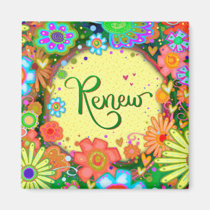 Aimant Fun Renouveler Joli Floral Moderne Inspirivé