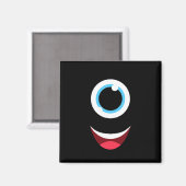 Aimant Fun Scanner Monster Eyeball Face Facile Halloween (Recto/Verso)