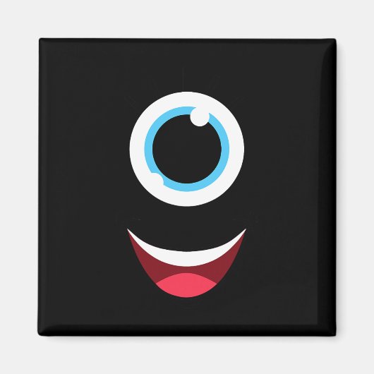 Aimant Fun Scanner Monster Eyeball Face Facile Halloween (Devant)