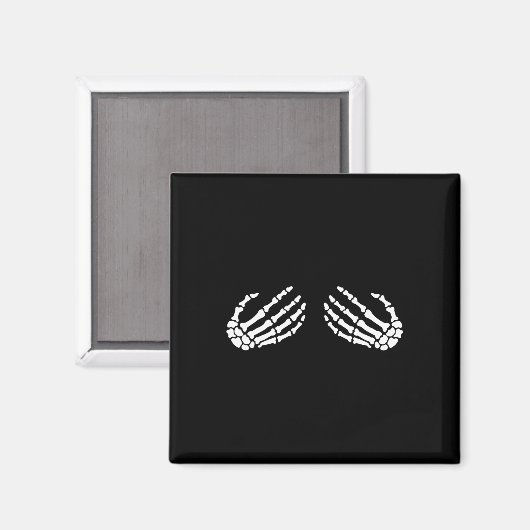 Aimant Fun Skeleton Mains Halloween FILLES Skeleton Bra (Recto/Verso)