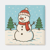 Aimant Fun Snowman mignon Noël (Devant)