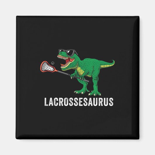 Aimant Fun T Rex Lacrosse Dinosaure Lax Garçons Équipe de (Devant)