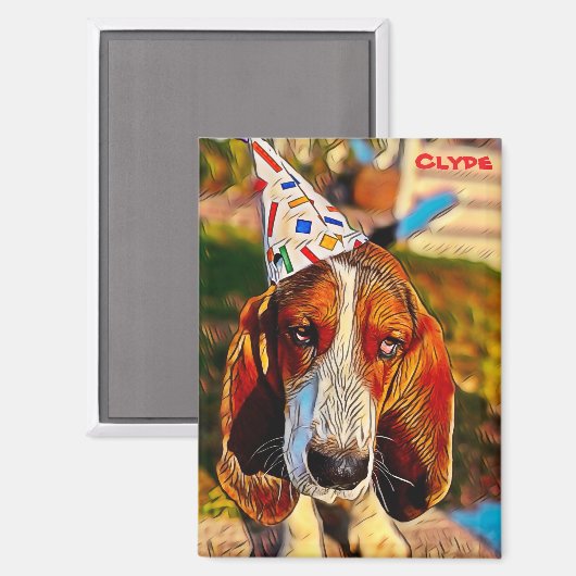Aimant Fun Unique Custom Clyde Dog  (Recto/Verso)