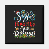 Aimant Fun Xmas Lighting Père Noël Favorite Bus Driver Ch (Devant)