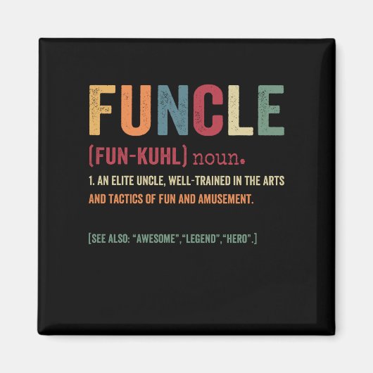 Aimant Funcle Funny Uncle Définition, Magnifique Héros De (Devant)