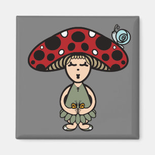 Aimant Fungal~ Champignons et princesse de l'escargot