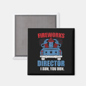 Aimant Funky 4 juillet Fireworks Directeur Je Vous Exécut (Recto/Verso)