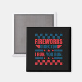 Aimant Funky 4 juillet Fireworks Directeur Je Vous Exécut (Recto/Verso)