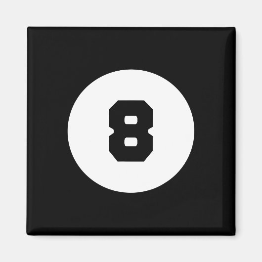 Aimant Funky 8 Ball Magic Huit Ball Billard Pool Noir (Devant)