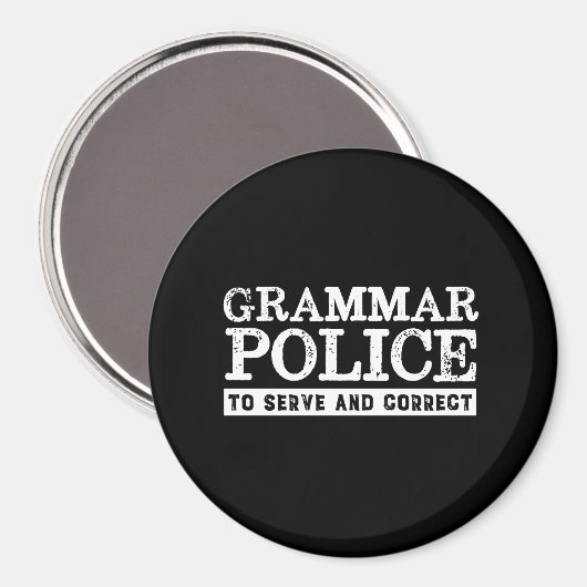 Aimant Funky Anglais enseignant Grammar Police (Recto/Verso)