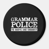 Aimant Funky Anglais enseignant Grammar Police (Devant)