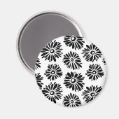 Aimant Funky Black et blanc floral (Recto/Verso)