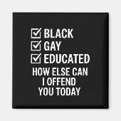 Aimant Funky Black Gay pride Support Droits LGBTQ (Devant)