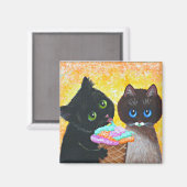 Aimant Funky Black Ragdoll Chat Créationarts (Recto/Verso)